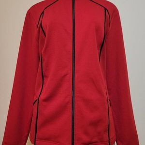 WEEKENDS BY CHICO’S WOMEN'S RED ATHLETIC ACTIVEWEAR  JACKET FULL ZIP SIZE 2 #932